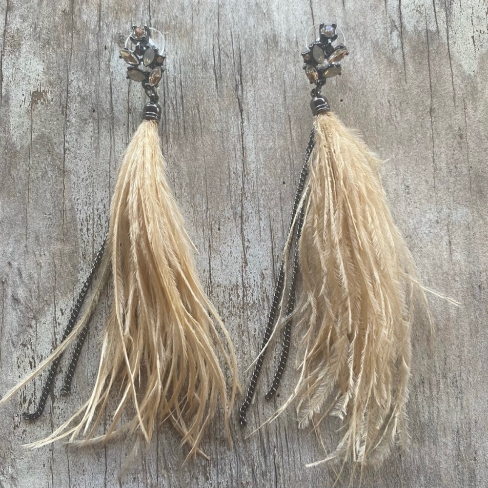 🍋2/$30 New Free People Feather Duster Earrings - Picture 4 of 4